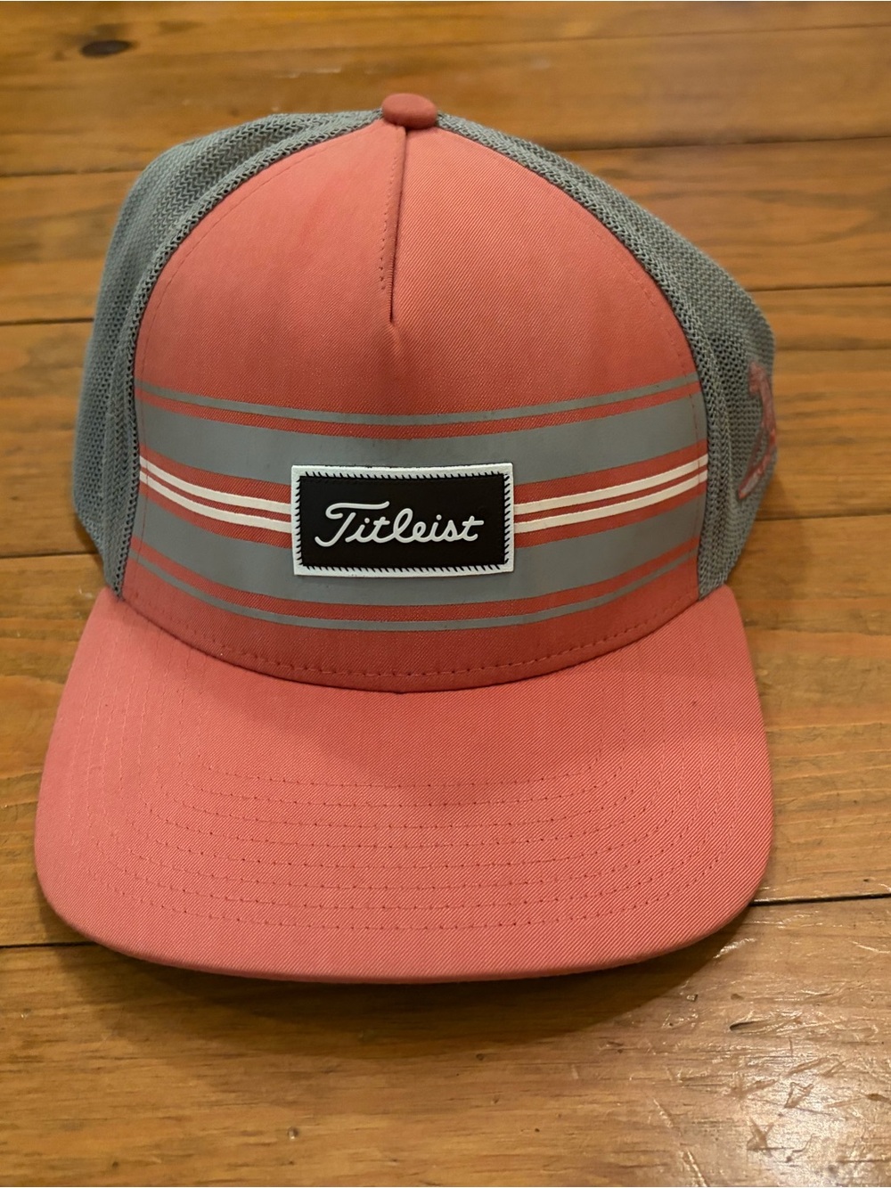 Titleist Pinehurst Peach and Gray Stripe Mesh Hat